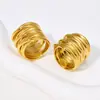 Anillo de Acero de Titanio Circular Exagerado Multicapa de Moda Lujo Ligero Estilo Europeo y Americano Joyería con Diseño Único Que No Se Desvanece Venta al por Mayor