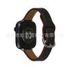 Adecuado para Apple Watch, correa de cuero de cintura pequeña, hebilla inversa, hebilla de pasador para iWatch, correa fina