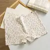 Calcinhas de Algodão Florais Frescas e Simples, Design Estampado Doce e Respirável, 10A Antibacteriano, Shorts de Segurança de Tamanho Grande para Mulheres