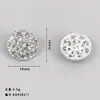 Botones Redondos con Forma de Flor de Pedrería Botones de Pedrería de Alta Gama para Diseñador Accesorios Huecos Plateados para Abrigo DIY
