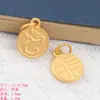 2024 Dragón del Zodiaco Sha Oro Accesorios Aleación Dibujos Animados Fulong Pulsera Cuerda de Cabeza Colgante diy Accesorios para Joyería