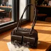 Bolso Retro Boston Transfronterizo para Mujer Moda Nueva Tendencia Otoño e Invierno Bolso de Mano de Nicho para Viajar Bolso de Hombro
