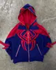 Sudadera con Cardigan de Spider-Man del Universo Zongzengong, chaqueta con cremallera color block retro americano con araña bordada, moderna