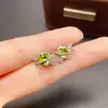 Pendientes de Peridoto Natural Transfronterizos de Amazon Plata S925 Piedra Principal 6*6 Joyería de Lujo Ventas Directas de Fábrica
