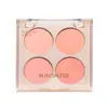 MINSHZEE mingxizhi rubor de cuatro colores blanco Natural nude color de maquillaje plateado de reparación morado de barbilla Rouge