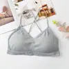 Seamless Cross Beauty Back Sling Wrapped Chest One-piece Bracket Pad Sem Anel de Aço Roupa Interior Esportiva Feminina Sem Alças