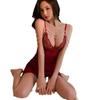 Lencería Sexy, Vestido Atrevido y Seductor con Escote Profundo y Tirantes de Cadena de Perlas, Espalda Descubierta Transparente, Fruncido, Tul, Ajustado, Camisón para Mujer