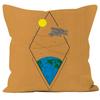 Almohada cuadrada con patrón de camping al aire libre, almohada de algodón PP, cojín de silla de felpa corta, almohada de lino, cojín de silla de estilo ins