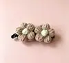 Grampo de Cabelo de Tricô para Rabo de Cavalo Outono e Inverno Feminino Flor Presilha Banana Parte de Trás da Cabeça Presilha Torcida Presilha Vertical Grampo de Cabelo Grampo de Cabelo