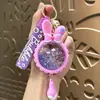 Llavero Lindo de Conejo con Arena Líquida, Colgante Pequeño, Accesorio para Bolsa, Regalo Pequeño, Anime Creativo al por Mayor