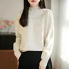 2026 Malha Base de Gola Meia-Alta Estilo Coreano Suave para Mulheres Primavera Outono Inverno Suéter Versátil de Temperamento Top Tendência