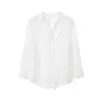 En stock fabricante al por mayor 2026 nueva camisa de color sólido semitransparente de corte holgado para mujer para protección solar