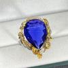 Transmisión en vivo de Tiktok artesanía italiana de tallado de flores anillo tesoro de color chapado en oro anillo de rama de flor de dos colores hoja