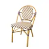 Mesa y Silla de Estilo Francés para Exterior Balcón Silla de Ratán Silla de Ratán Juego de Tres Piezas Cafetería Tienda de Té con Leche Casa de Huéspedes Silla de Comedor Vintage para Exterior