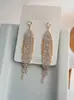 Nuevos pendientes elegantes con borlas largas, aguja S925 de plata, incrustaciones de diamantes, diseño de industria pesada, estilo coreano de moda, pendientes de circonita, pendientes Super Brillantes