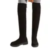 Botas elásticas altas hasta la rodilla para mujer, otoño e invierno, suela gruesa, talla grande nueva, caña alta, en stock, color negro liso, tem2025, moda