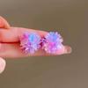 Pendientes Mori Super Fairy de tela con diseño de flores frescas y nuevos, con colores contrastantes, estilo francés, elegantes y de nicho.
