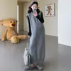 Ropa de Maternidad de Talla Grande Nuevo Estilo Conjunto de Maternidad de Dos Piezas Casual Vestido de Maternidad Tejido + Conjunto de Maternidad de Capa Base