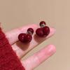 Pendientes Ankora Burdeos para Mujer, Pendientes Retro de Gama Alta para Otoño e Invierno, Nuevo Estilo Popular de 2026, Pendientes para Rostros Cuadrados y Redondos