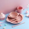 Vajilla de paja de trigo, cuenco para comer para niños, anti-quemaduras, anti-caída, cuenco para bebés, cuchara, taza, plato, apto para niños con asa