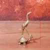 Adornos Creativos de Grulla Sólida de Latón Puro Antiguo Tortuga Rana Mascota de Té Pie de Mano Artesanía de Cobre Antiguo Microtallada