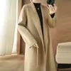 Nuevo Abrigo de Lana Pura Doble Faz Estilo Maillard Otoño/Invierno 2026 para Mujer, Elegante Abrigo de Lana con Cuello Grande para Otoño e Invierno