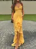 2025 Verano Estilo Europeo y Americano Comercio Exterior Transfronterizo Vestido de Gama Alta para Mujer Vestido de Tirantes Vestido Largo Vestido sin Mangas para Mujer
