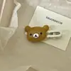 Urso de café com leite, grampo de cabelo fofo, franja, clipe lateral, menina, coração, acessórios de cabelo sem costura, estilo universitário super fofo