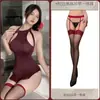 Nova Saia Justa Feminina Que Abraça os Quadris, Estilo Ascético, Fenda Alta, Vazado para Boate, Lingerie Quente e Sexy, Roupa de Dormir Sexy Roxa
