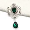 Colgante de flor de aleación de plata de 52*28 MM más vendido para decoración de ropa, accesorios para el cabello, accesorios para joyería DIY con adornos de vidrio