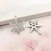 1 Pieza Pulsera Colgante Copo de Nieve Navideño Plata Tibetana DIY Aleación Accesorio de Joyería Pulsera de Cuentas Colgante Copo de Nieve Hexagonal