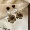 Pendientes de Corazón de Madera Color Café Transfronterizos Europeos y Americanos, Pendientes Estilo Retro Maillard, Pendientes de Diseño de Nicho para Mujer