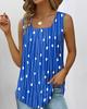 2023 Amazon Primavera Europeu e Americano Plataforma Independente Gola Quadrada Bolinhas Regata Sem Mangas Camiseta Camisa Base para Mulheres, Novo Modelo de Primavera