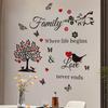 Pegatinas de Pared Letras Árbol Negro Transfronterizas para Habitación Infantil, Dormitorio, Pared de Fondo de Sala de Estar, Decoración del Hogar, Removibles