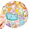 Pegatinas de Gato de Nuevo Estilo Transfronterizas de 56 Piezas para Todo, Incluyendo Latas, Jarrones, Leche Líquida, Pegatinas Decorativas Lindas con Temática de Gato para Agendas