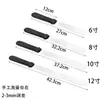 Espátula de acero inoxidable de 6 pulgadas 8 pulgadas 10 pulgadas para besos rectos Qu kiss, raspador de horneado para mezclar pastel de crema, herramienta para decorar desmoldar