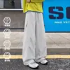 Calças de Esqui Impermeáveis com Veludo Plus Outono e Inverno Masculinas Marca Tendência Outdoor Soltas Retas Cargo Calças Casuais Grossas