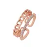 Anillo Simple Elegante Combinable Nuevo Estilo Japonés y Coreano Anillo de Joyería de Moda para Mujer Anillo de Doble Capa Trenzado Exagerado Estilo Coreano