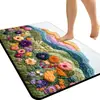 Alfombrilla de Baño con Diseño de Plantas y Flores Transfronterizo, Alfombrilla de Piso de Lodo Diatomeas, Felpudo para Puerta de Entrada, Alfombrilla Absorbente de Agua, Resistente a la Suciedad, Antideslizante para Uso Doméstico