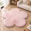 Novo Tapete de Pelo Longo para Quarto de Criança Tapete de Chão ao Lado da Cama Decoração de Penteadeira Guarda-Roupa Lã Artificial Fábrica Estilo Creme