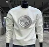 Moletom Pulôver Americano Moderno com Gola Redonda Masculino Moda Outono e Inverno Casual Estampado Top de Manga Longa Camisa Base de Veludo