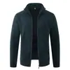 2026 Nuevo Suéter de Punto con Cremallera y Cuello Alto Forrado de Forro Polar para Hombre Otoño/Invierno Transfronterizo Talla Grande Moda Casual Chaqueta Cardigan