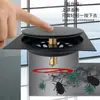 Dren de Piso Rebotante de Acero Inoxidable Negro para Baño Inodoro Operado con Pie a Presión Anti-Insectos Anti-Olores Sellado
