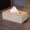 Caja de Pañuelos de Cuero Simple para Hogar Hotel Hotel Coche Caja de Pañuelos de Papel de Cuero Caja de Servilletas de Cuero para el Hogar