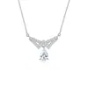 Collar Personalizado Tonglin Transfronterizo Nuevo de Plata de Ley S925 con Circonita de Gota de Agua, Colgante Versátil de Diseño de Nicho, Mismo Estilo que las Grandes Marcas
