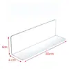 Baffle Acrílico Prateleira de Supermercado Divisória de Armazém Baffle Divisor de Exibição de Mercadorias Baffle Transparente em L Atacado