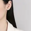 Lindos Aretes de Hilo de Piedra Ojo de Gato de Conejo para Mujer de Plata de Ley 925 Nueva Moda Clavo de Hélice Joyería de Oreja de Personalidad