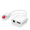 Se aplica al cable original de Apple Lightning a adaptador de audio y tarjeta de sonido con convertidor en vivo dos en uno de 3,5 mm.