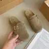 Zapatillas de Casa Francesas Retro para Mujer Cómodas Nueva Moda Otoño para Exteriores Perezosas Versátiles de Fondo Plano Zapatos Birkenstock
