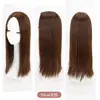 Aplique de cabelo feminino para o topo da cabeça, adiciona volume, volumoso, repartido para o lado para cobrir cabelos brancos, repartido no meio, sem franja, aplique de topo